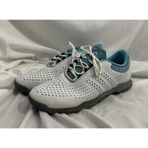 Adidas Women's Adipure Sport Spikeless Golf Shoes White Blue Size 7 US Q44740